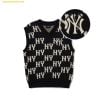  Áo Ghile Len MLB Classic Monogram Front Pattern Overfit Vest NY (Black) 3AKPM0331-50BKS Đen 