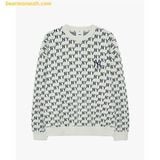  Áo Sweat MLB Classic Monogram Front Pattern Jacquard Overfit Sweatshirt 3AMTM0334 XS Trắng 