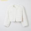  Áo Khoác Lông WHOAU (SAPO) [Synthetic Leather] Fur Round Neck Jacket SPJLE4VW21 Trắng 