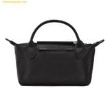  Túi Xách Longchamp Le Pliage City Pouch With Handle Size Mini Noir Black (Da) 