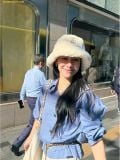  Mũ Bucket MLB Fur Bucket Hat BOS (L.Beige) 3ABQM134N-50INS Trắng 