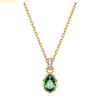  Dây Chuyền Swarovski Chroma pendant Pear cut, Green, 18k gold finish 5648751 