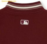  Áo Khoác Bomber MLB Common Logo Wool Varsity Jacket 3AJPB0131-43WIS Tay Da 