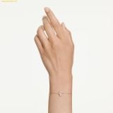  Vòng Tay, Lắc Tay Swarovski Swan bracelet Mixed cuts, Swan, White, Rose gold-tone plated 5738202 