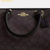  Túi Xách Dáng Trống Coach Rowan Satchel Bag In Signature Canvas Black CV961 