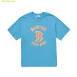  Áo Phông MLB Basic Neon Logo Overfit Boston Red Sox N.Blue 
