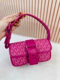  Túi Đeo Vai Michael Kors MK Colby Extra-Small Logo Shoulder Bag Hồng Logo 