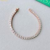  Vòng Tay, Lắc Tay Swarovski Matrix Tennis bracelet Round cut, SKU 5657657, Rose gold 