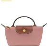  Túi Xách Longchamp Le Pliage Original Pouch With Handle Rosethe Size Mini (Pink Tea) - Recycled canvas 