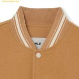  Áo Khoác Bomber MLB Basic Medium Logo Wool Varsity Jacket BOS (Sand) 