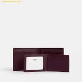  Ví Nam Coach 3-In-1 Wallet In Blocked Signature Canvas Black Currant CW380 