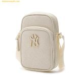  Túi Đeo Chéo MLB PU Diamond Monogram New York Yankees 7ACRMDD4N-50CRS Màu Trắng Kem 