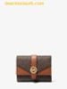Ví Gập Michael Kors Greenwich Medium Signature Logo Trifold Wallet Nâu Logo 35S5GGRE6B