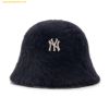  Mũ Bucket Lông MLB Soft Angora Knit Dome Hat NY (Black) 3AHT00536-50BKS Đen 