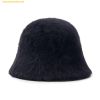  Mũ Bucket Lông MLB Soft Angora Knit Dome Hat NY (Black) 3AHT00536-50BKS Đen 
