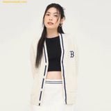  Áo Khoác Cardigan MLB Monogram Jersey Boston Red Sox 3AKCM0344-43CRD Trắng Kem 