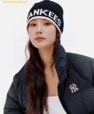  Mũ Len MLB Lettering Mid Beanie 3ABNM0836-50BKS Màu Đen 