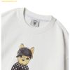  Áo Sweat Lifework Mono Hip Dog Sweatshirt Lw221Mt106 In Hình Chó Đại Ca Đội Nón - Trắng 