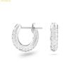 Khuyên Tai, Bông Tai Swarovski Dextera hoop earrings Pavé, Small, White, Rhodium plated 5446004