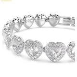  Lắc Tay SWAROVSKI Ariana Grande x Swarovski bracelet Mixed cuts, Heart, White, Rhodium plated 5720860 