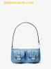 Túi Đeo Vai Michael Kors Zoe Small Pebbled Leather Pochette Xanh Blue