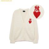 Áo Khoác Cardigan MLB Heart One-Point Cardigan NY (D.Cream) 3AKCH0234-50CRD Trắng Kem 