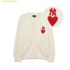 Áo Khoác Cardigan MLB Heart One-Point Cardigan NY (D.Cream) 3AKCH0234-50CRD Trắng Kem