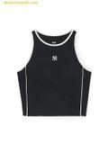  Áo Ba Lỗ MLB Nữ Phom Croptop Basic Small Logo Màu Đen 3FTKB0153 