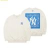 Áo Sweater MLB Paisley Man-to-Man New York Yankees Sweatshirts Unisex White 3AMTI0121-50CRS