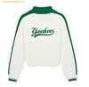  Áo Half-Zip MLB Women's Sporty Varsity Sleeve Contrast Half-Zip Sweater NY (Cream) 3FKPV0444-50CRS 