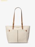  Túi Tote Michael Kors Jet Set Medium Logo Pocket Tote Bag Vanila 35F3GTVT3B 