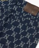  Quần Dài MLB Classic Monogram Stripe Jacquard Denim 3FDPM0424 