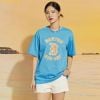 Áo Phông MLB Basic Neon Logo Overfit Boston Red Sox N.Blue
