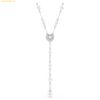  Dây Chuyền Swarovski Ariana Grande x Swarovski Y necklace Mixed cuts, Crystal pearl, Heart, White, Rhodium plated 5720855 