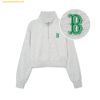  Áo Half-zip MLB Women's Medium Logo Crop Half-Zip Man-to-Man BOS L.Sand 3FMTB0731-43MGL 