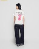  Áo Phông ADLV Woman Doodle Fuzzy Rabbit Short Sleeve T-Shirt Màu Trắng 