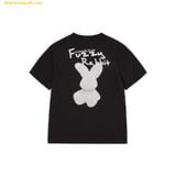  Áo Phông ADLV Woman Doodle Fuzzy Rabbit Short Sleeve T-Shirt Màu Đen 