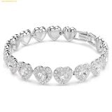  Lắc Tay SWAROVSKI Ariana Grande x Swarovski bracelet Mixed cuts, Heart, White, Rhodium plated 5720860 