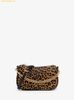 Túi Đeo Vai Michael Kors MK Carmela Small Cheetah Print Calf Hair and Leather Satchel Màu Đen Da Beo