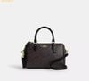  Túi Trống Coach Rowan Satchel Bag In Signature Canvas CV961 Walnut Black 