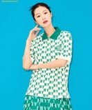  Áo Polo MLB Women's Classic Monogram Allover Pattern Carat NY (Neon Green) 3FPQM0233-50GNN 
