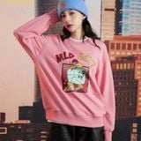  Áo Sweater MLB long-sleeved T-shirt PQJ 3AMTL0224-07PKS LIKE cartoon overfit man-to-man Hồng 