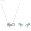  Bộ Dây Chuyền Và Bông Tai Swarovski Lifelong Bow set Bow, Blue, Rhodium plated 5723554 