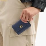 Ví Gập Coach Essential Card Holder Wallet Navy CZ111 