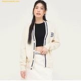  Áo Khoác Cardigan MLB Monogram Jersey Boston Red Sox 3AKCM0344-43CRD Trắng Kem 