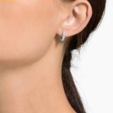  Khuyên Tai, Bông Tai Swarovski Dextera hoop earrings Pavé, Small, White, Rhodium plated 5446004 