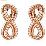  Khuyên Tai, Bông Tai Swarovski Hyperbola stud earrings Infinity, White, Rose gold-tone plated 5684085 