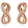 Khuyên Tai, Bông Tai Swarovski Hyperbola stud earrings Infinity, White, Rose gold-tone plated 5684085