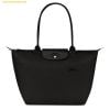 Túi Tote Longchamp Le Pliage Green Size L Tote bag Black Noir - Recycled canvas Đen