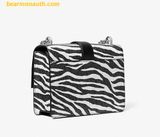 Túi Đeo Chéo Michael Kors Greenwich Small Animal Print Logo Crossbody Bag Màu Đen Trắng Rằn Ri 